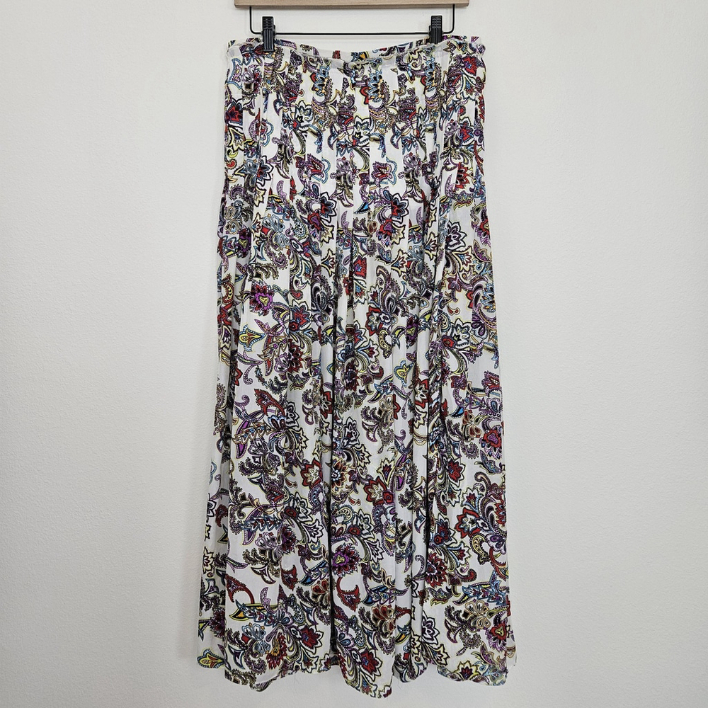 Banana Republic Women's Size 8 Paisley Maxi Skirt Lined Boho Gypsy Flowy Slit